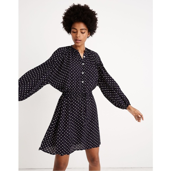 Christy Dawn Dresses & Skirts - Madewell x Christy Dawn Bonnie Mini Dress in Dot Navy Blue Sz S